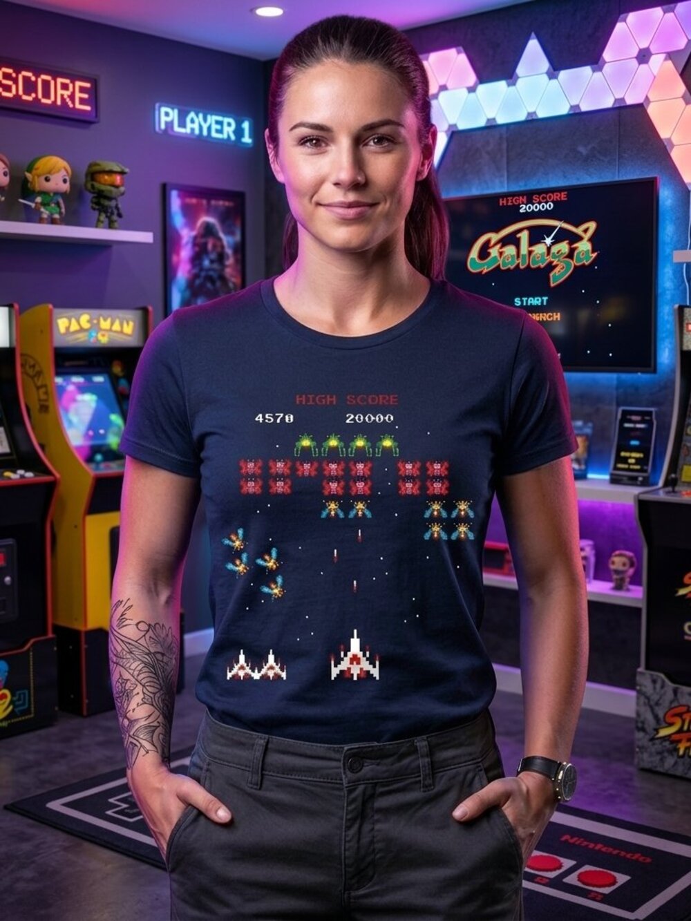Retro Pixel Gamer Tee • 8‑Bit Arcade Graphic Shirt • Unisex Casual Streetwear